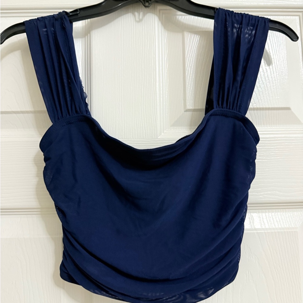 SHEIN Navy Blue Crop Top